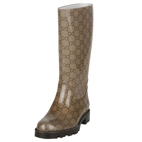 gucci women's logo rain boots|gucci thigh high boots sale.